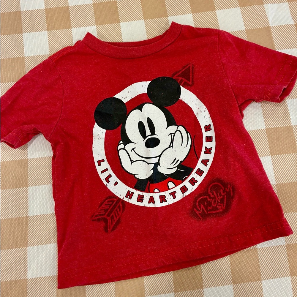 Disney Red Mickey Mouse Lil' Heartbreaker T-Shirt 18 Month